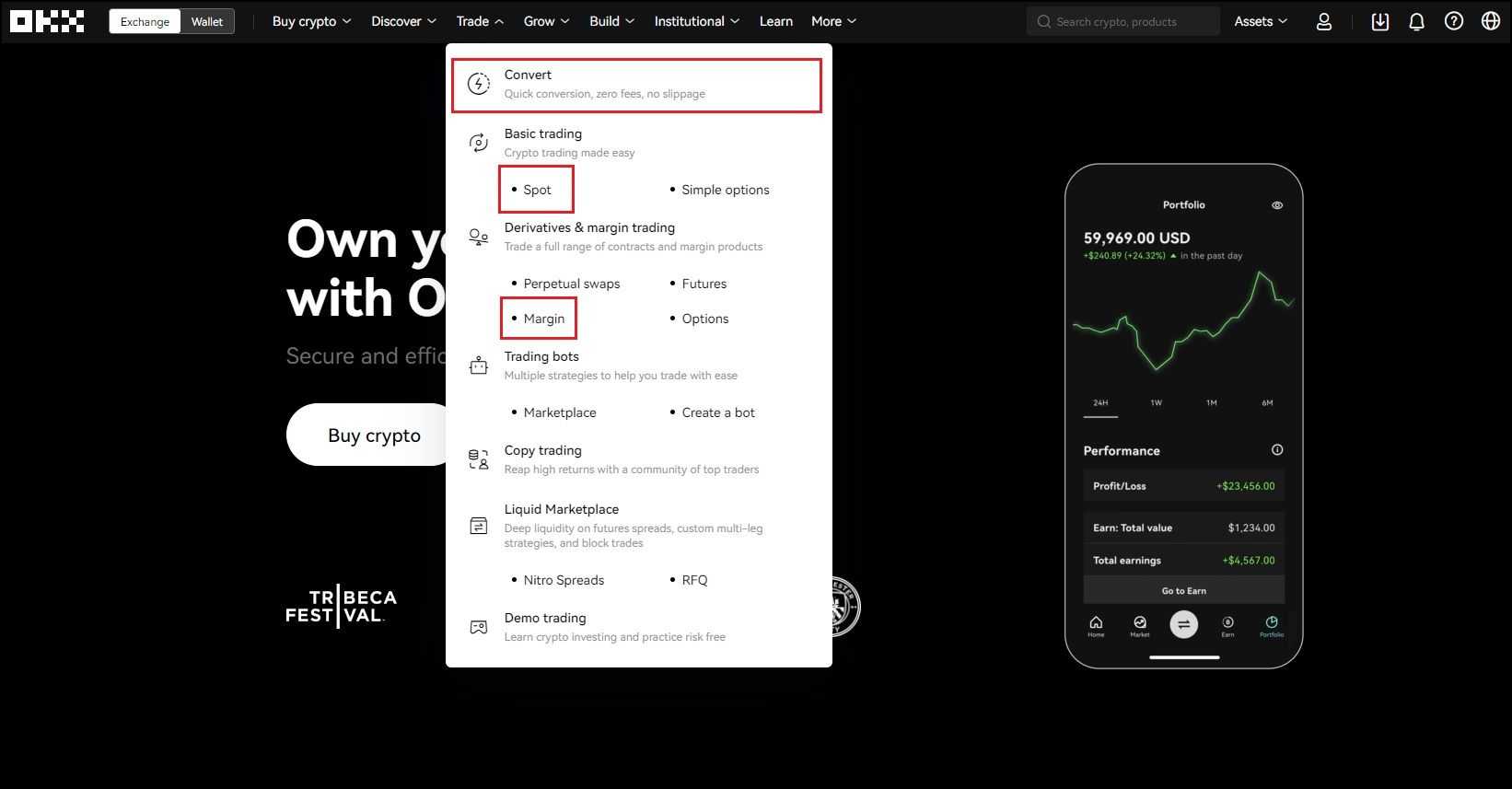 OKX Wallet trading interface screenshot