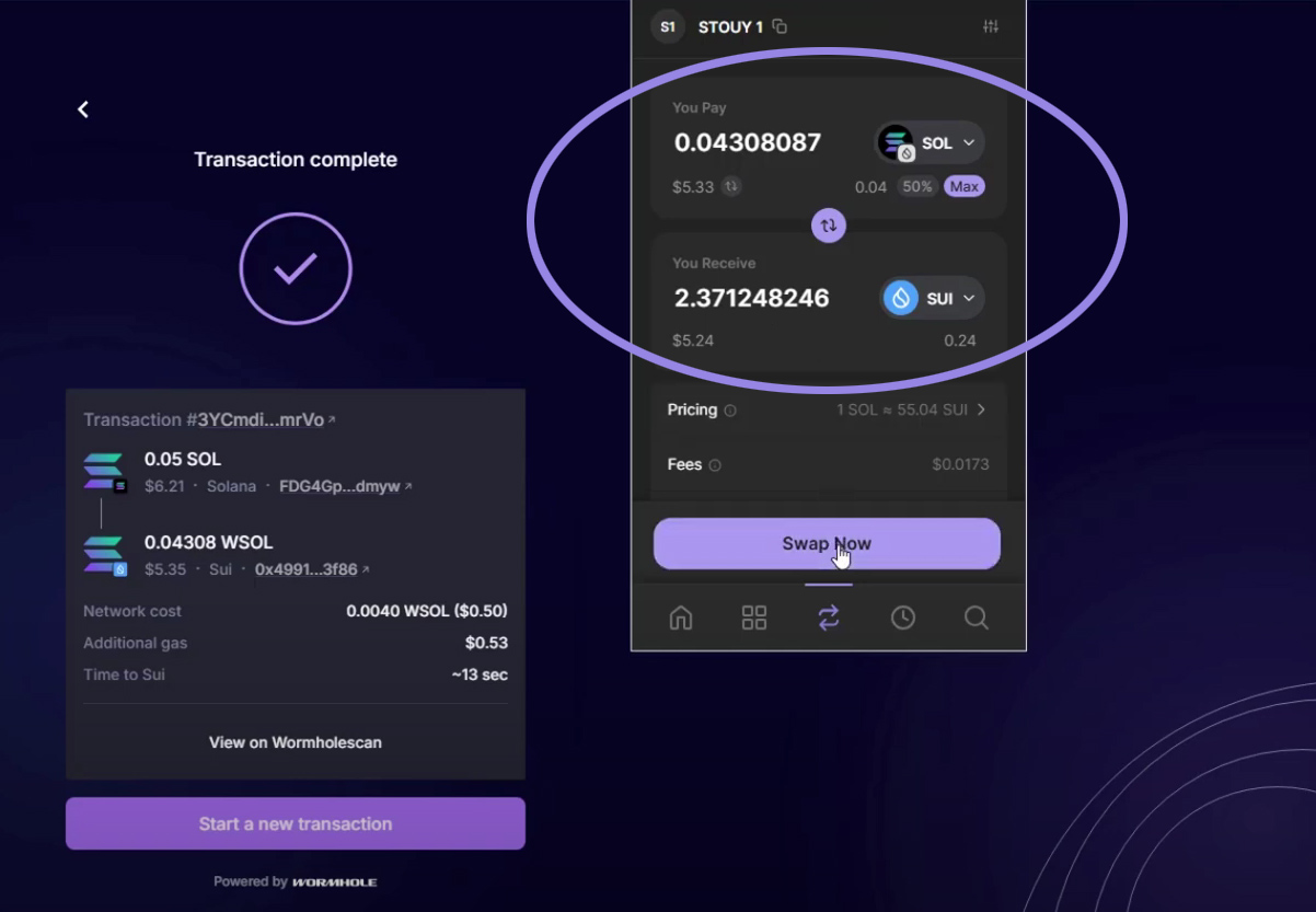 Phantom Wallet cross-chain swap feature