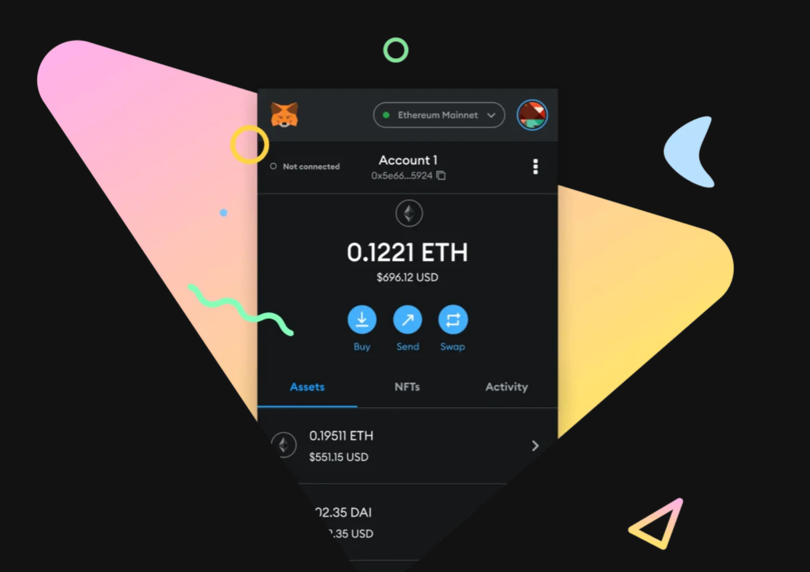 MetaMask multi-chain wallet interface