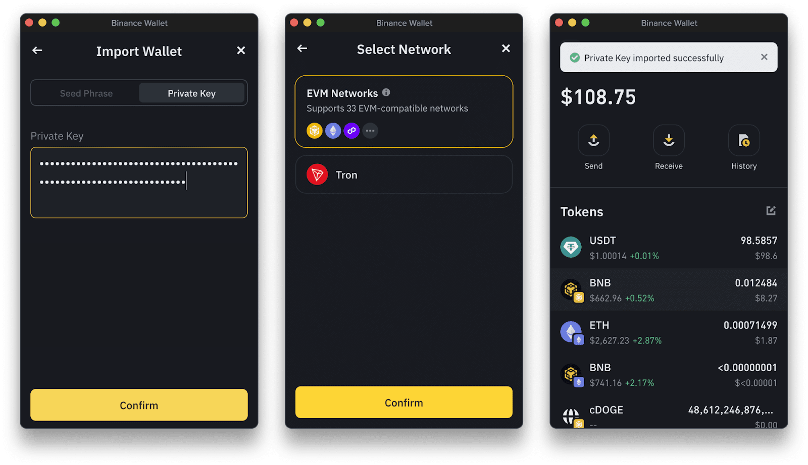 Binance Wallet Extension Wallet Direct connection