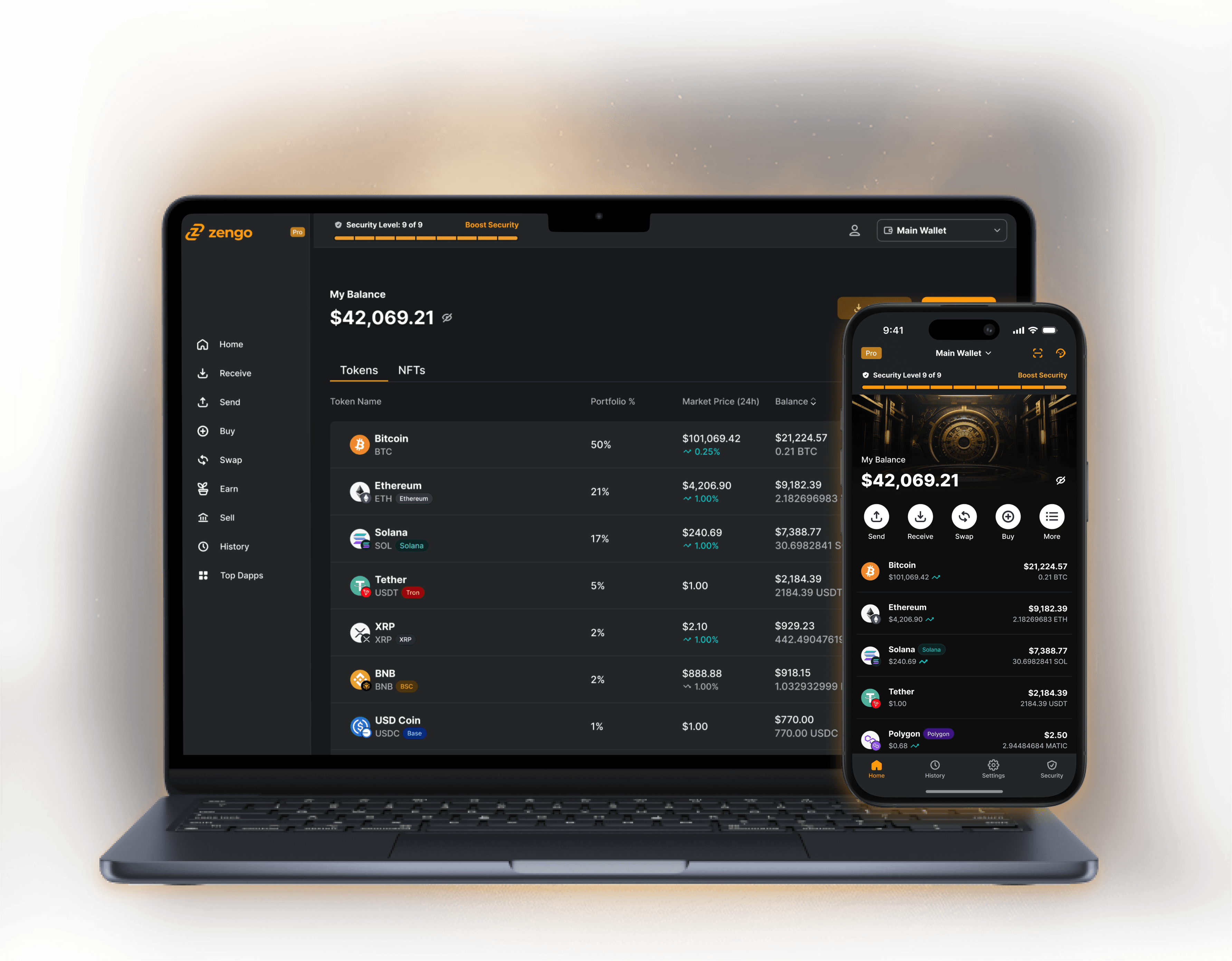 Trust Wallet multi-chain interface screenshot