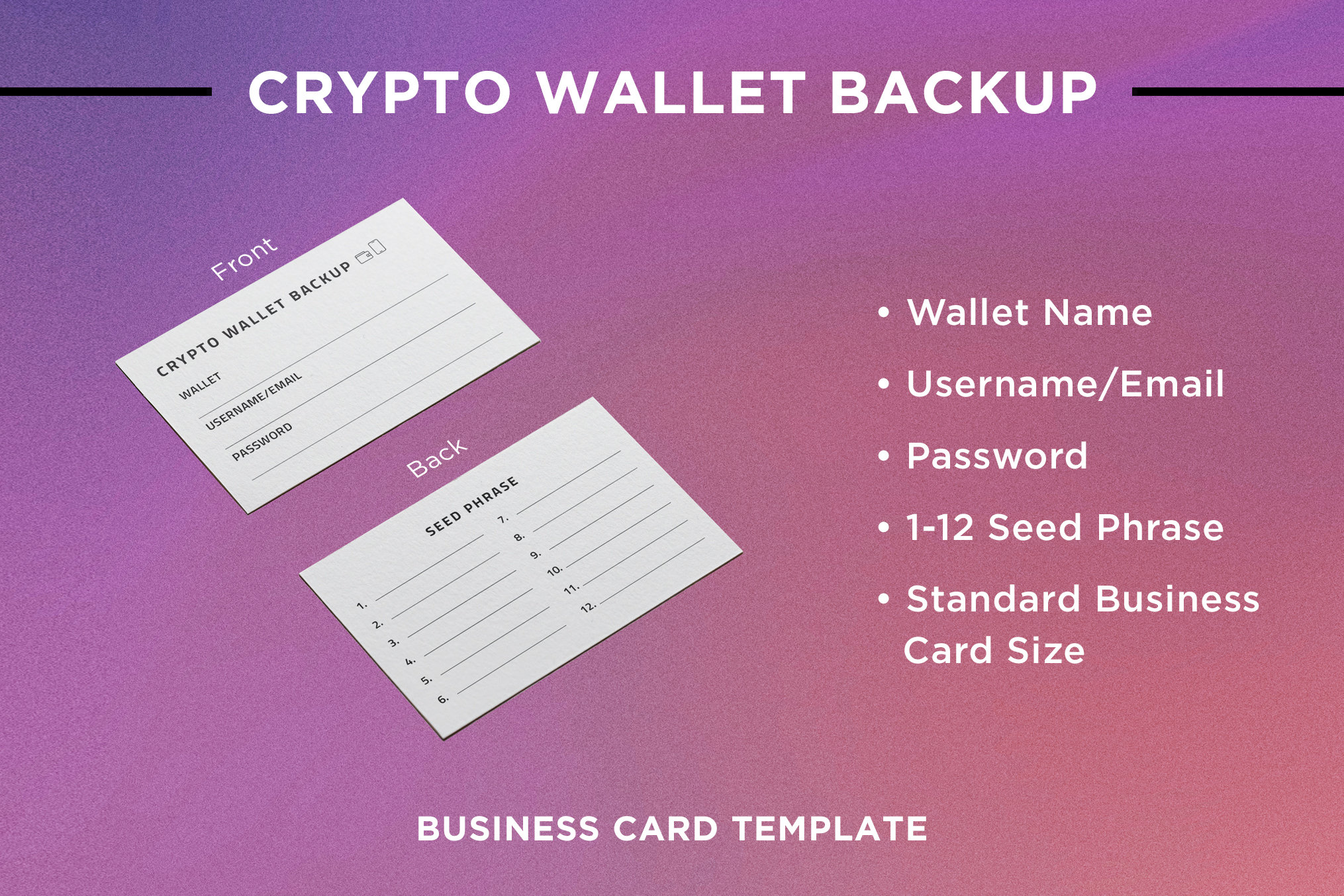 crypto seed phrase backup illustration