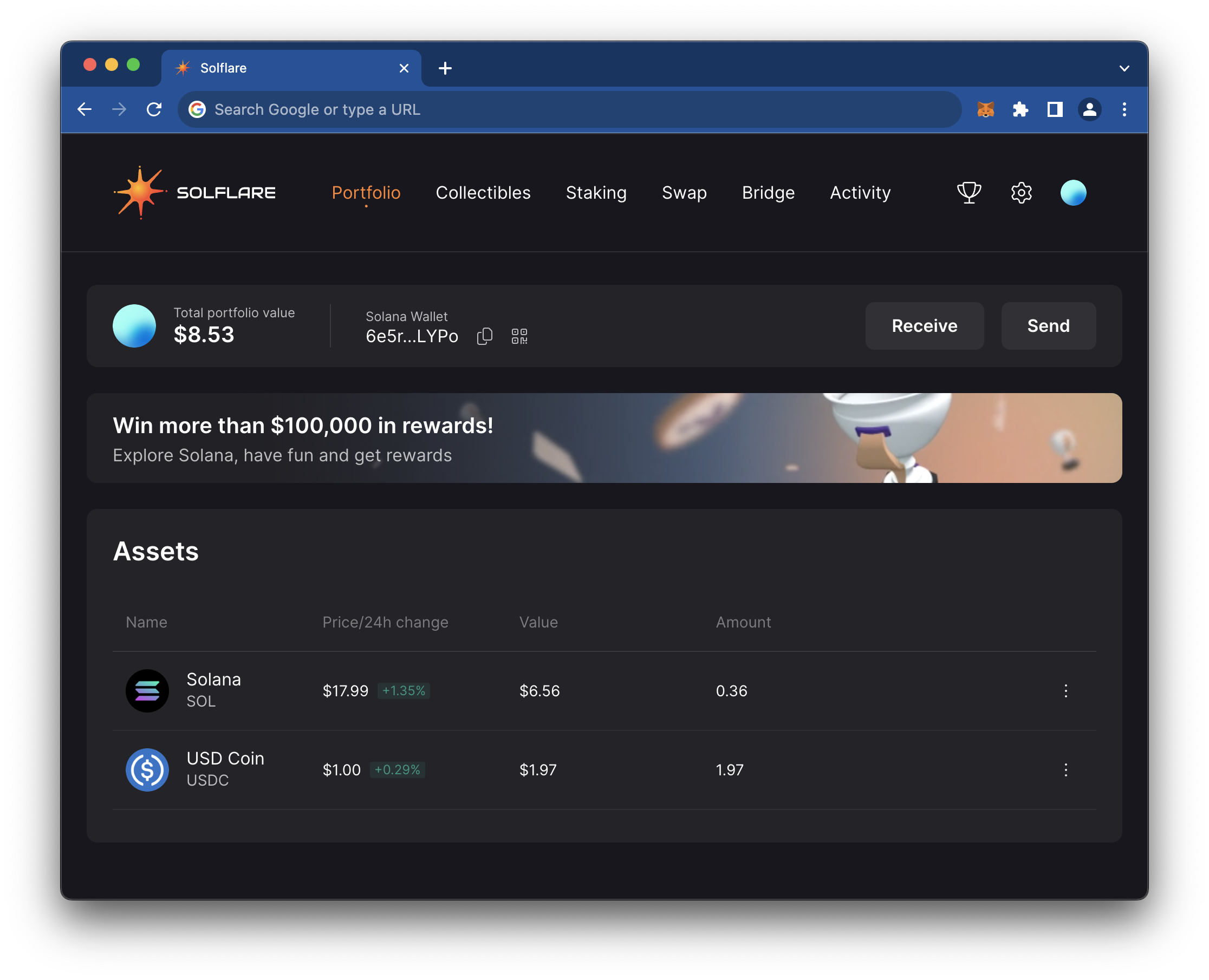 MetaMask Snaps Solana support screenshot