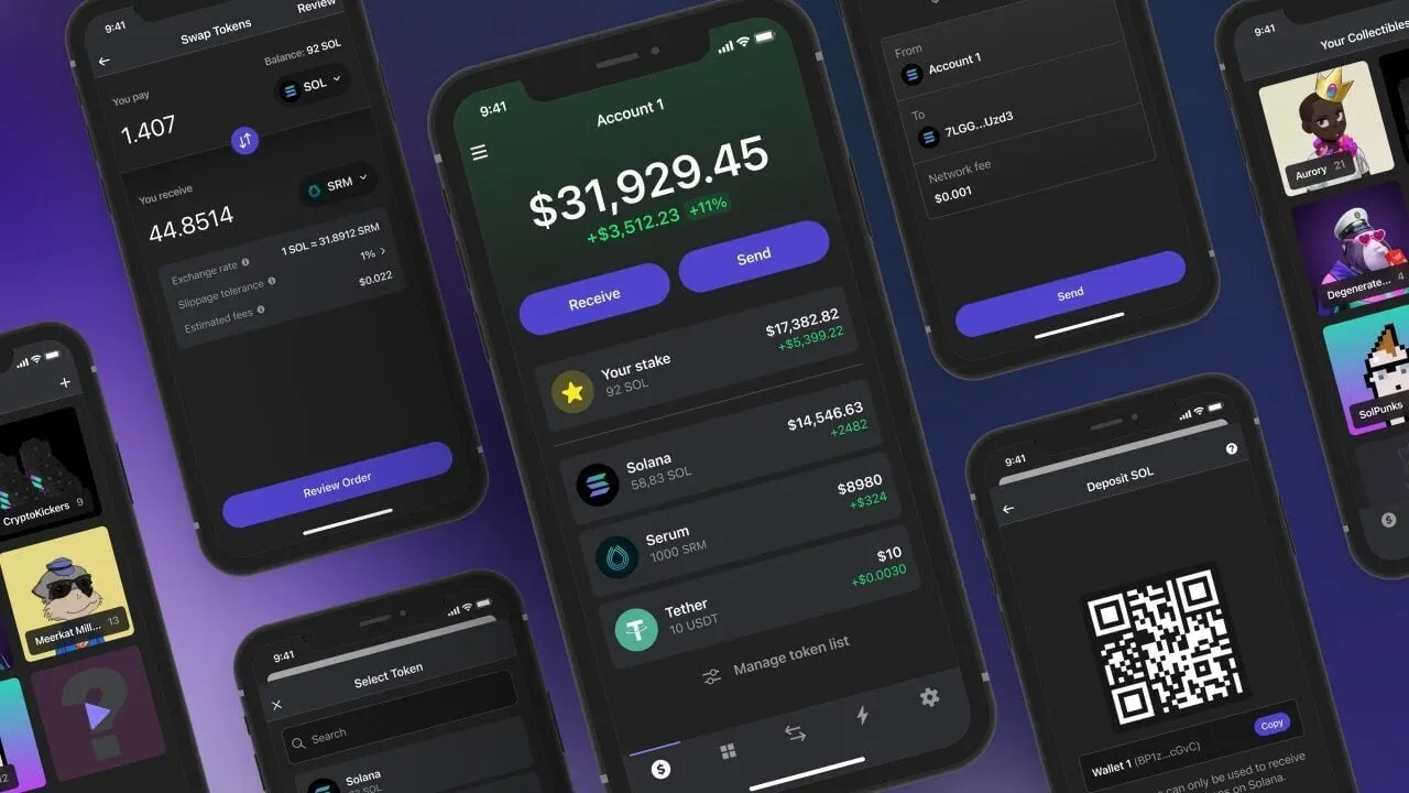 Phantom Wallet mobile app interface screenshot