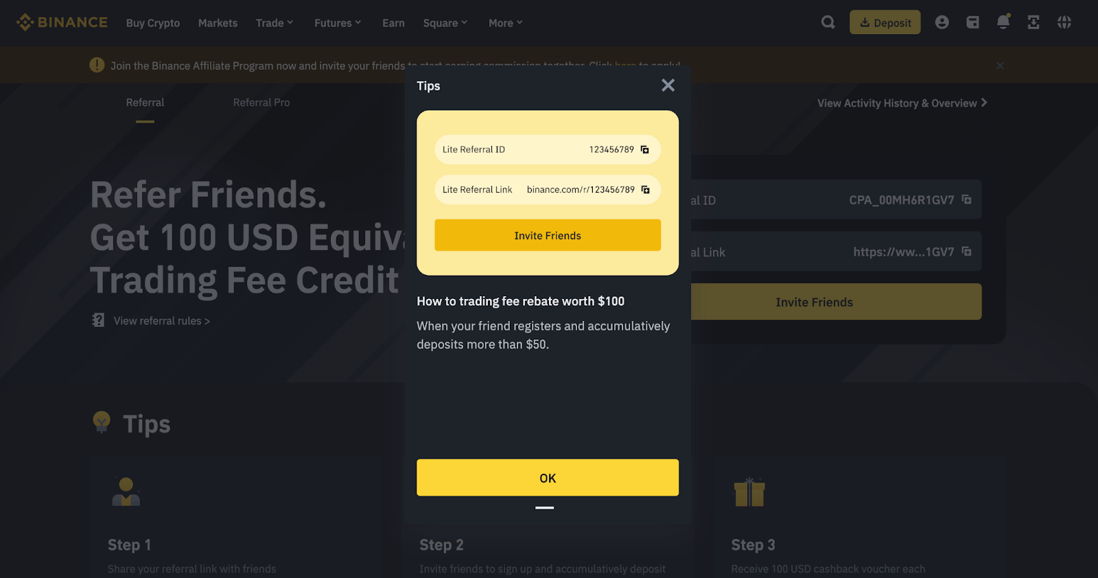 Screenshot of Binance Wallet with active Alpha Event claim button for airdrop
