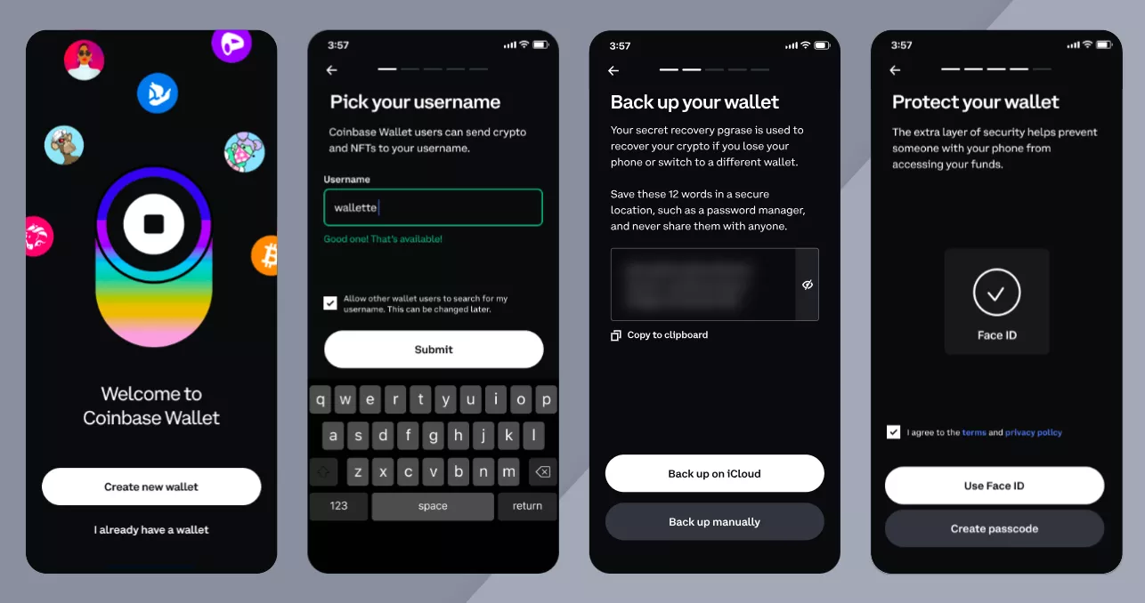 Coinbase wallet interface screenshot
