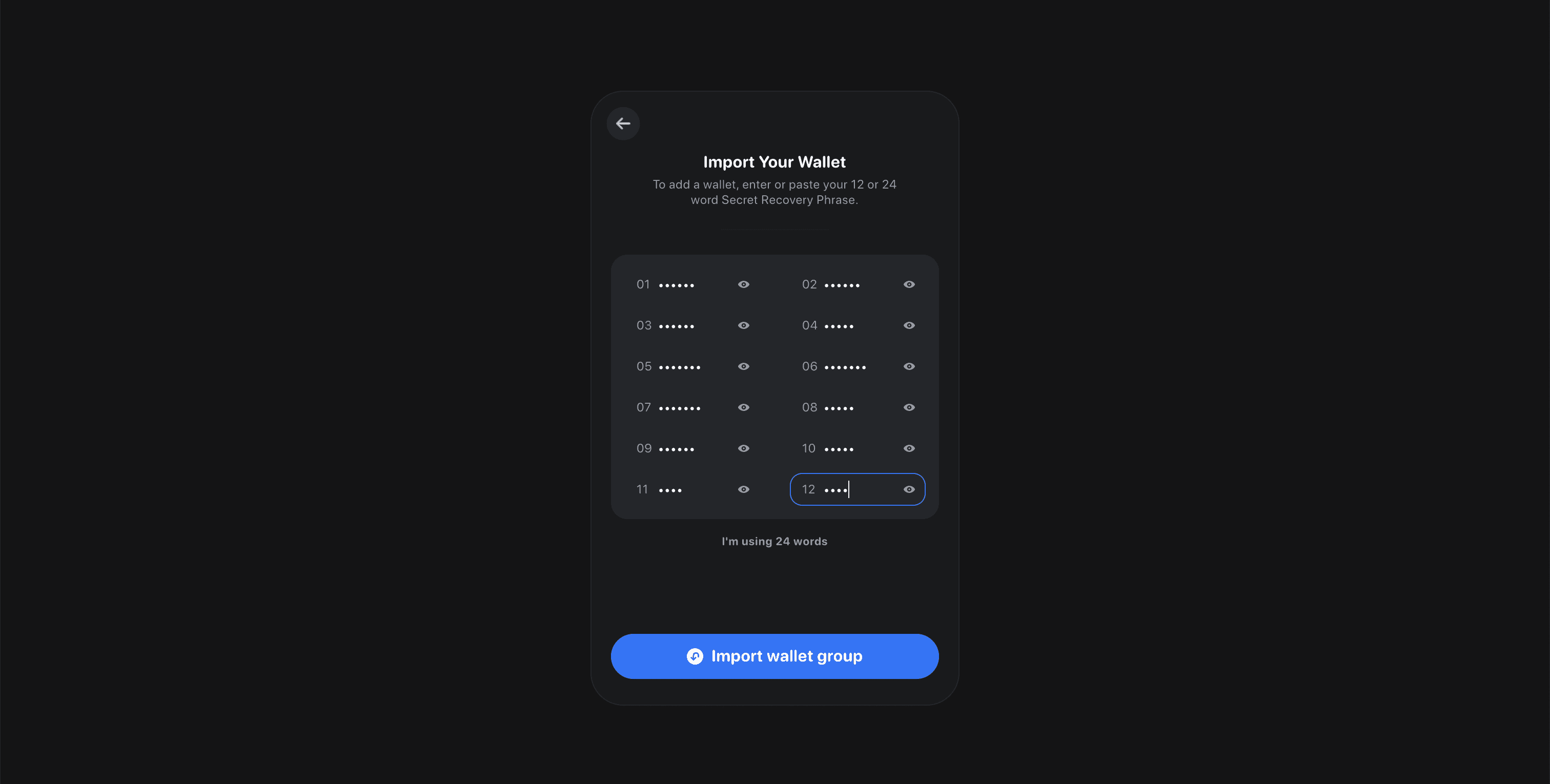 MetaMask wallet backup recovery phrase