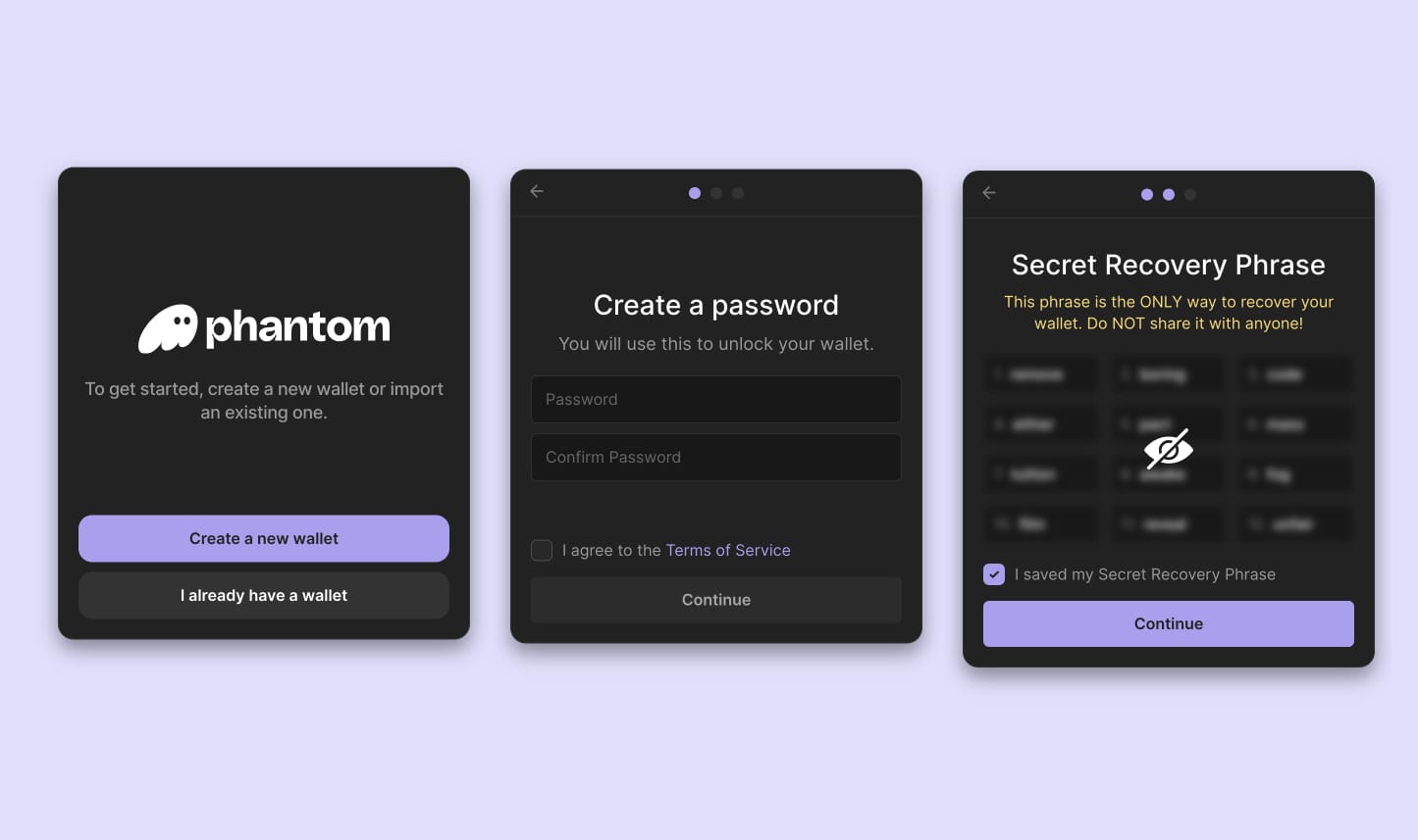 Phantom wallet staking Solana interface