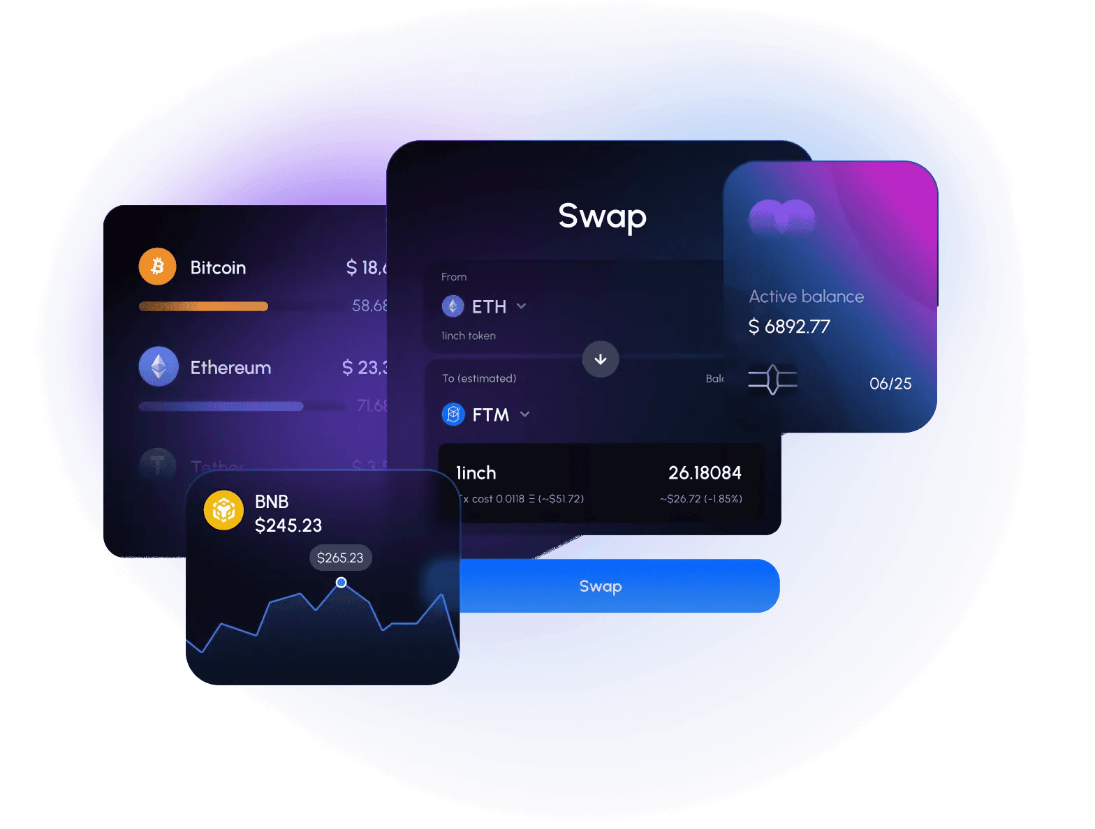 Trust Wallet cross-chain swap interface