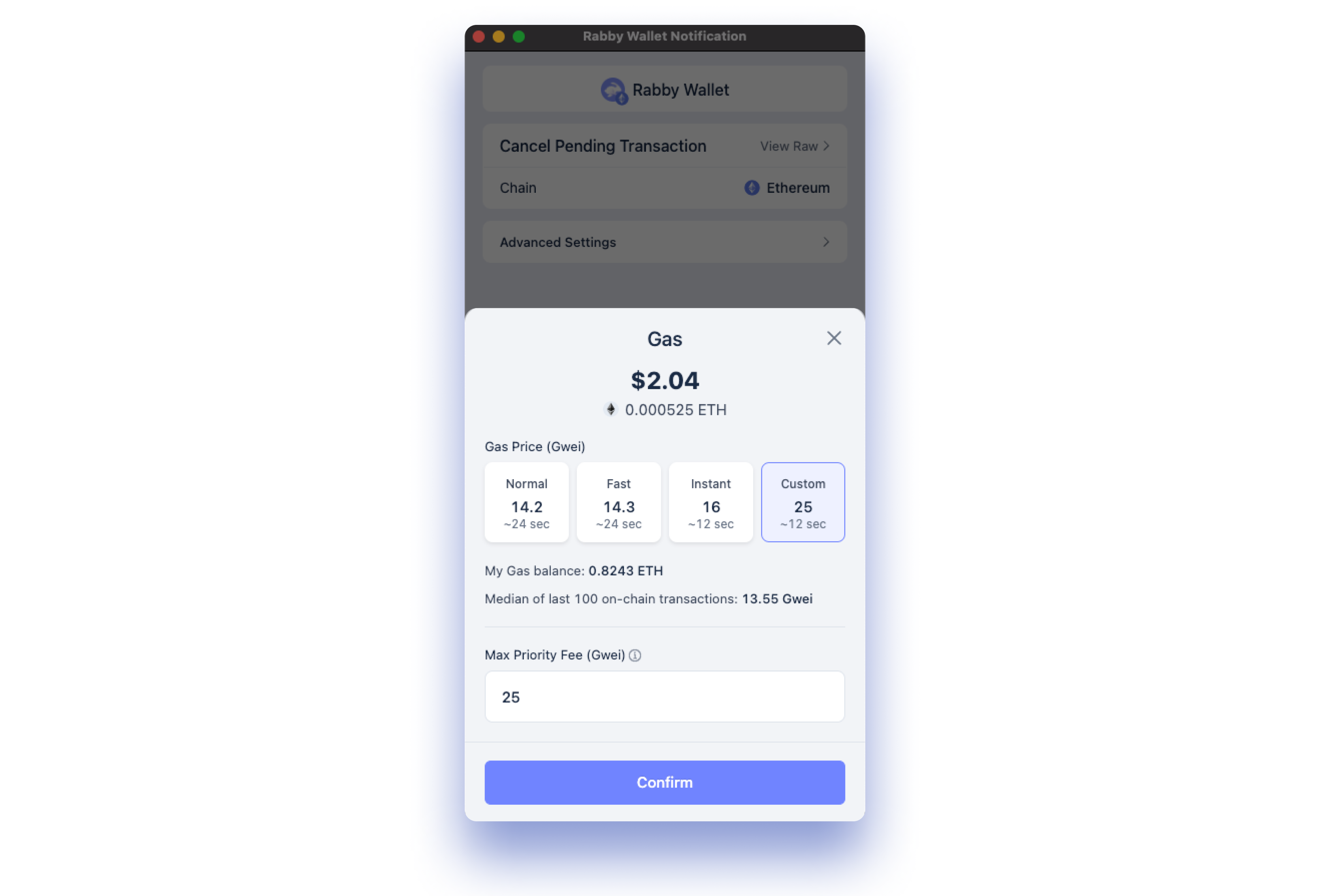 Rabby wallet transaction preview