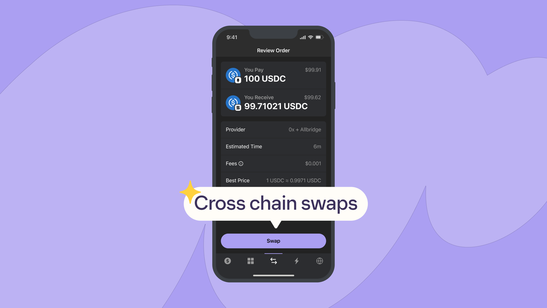 Phantom Wallet swap fee screenshot