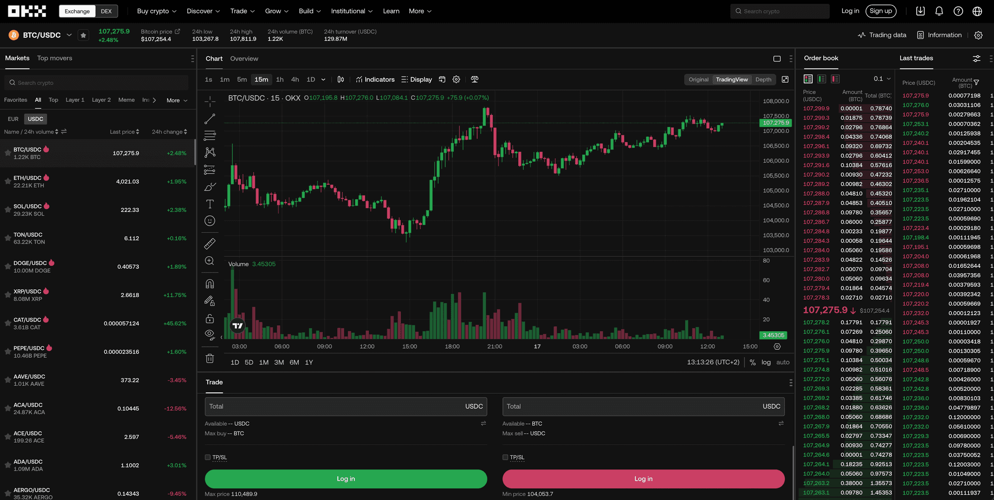 OKX app Buy Crypto screen