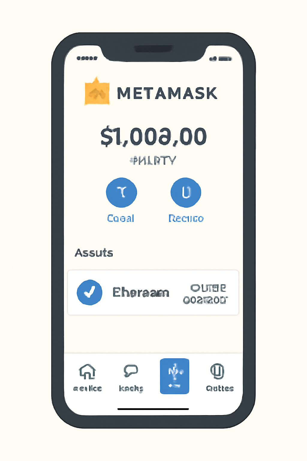 A mobile screen showing the MetaMask homescreen with the 'Perps' tab clearly highlighted.